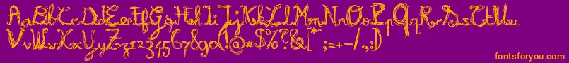 Burnn Font – Orange Fonts on Purple Background