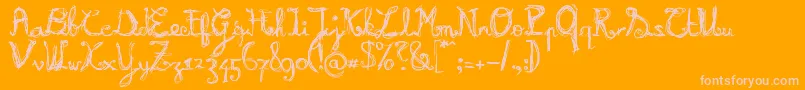 Burnn Font – Pink Fonts on Orange Background