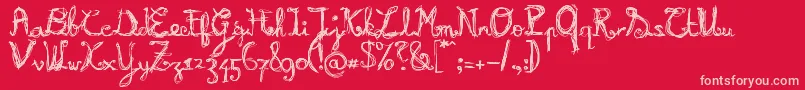 Burnn Font – Pink Fonts on Red Background