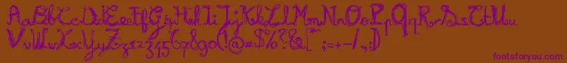 Burnn Font – Purple Fonts on Brown Background