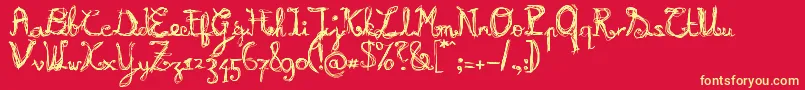 Burnn Font – Yellow Fonts on Red Background