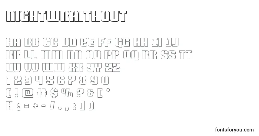 Czcionka Nightwraithout – alfabet, cyfry, specjalne znaki