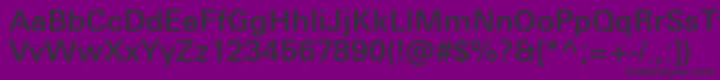 フォントUniversNextProMedium – 紫の背景に黒い文字