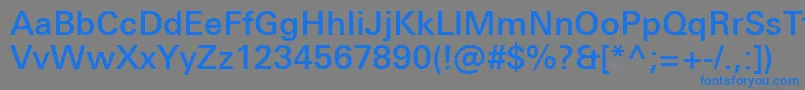 フォントUniversNextProMedium – 灰色の背景に青い文字