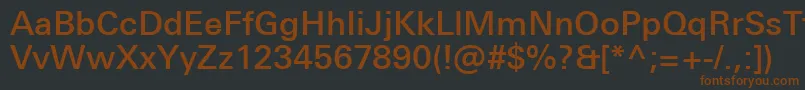 Fonte UniversNextProMedium – fontes marrons em um fundo preto