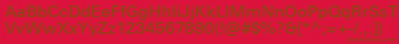 フォントUniversNextProMedium – 赤い背景に茶色の文字