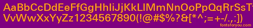 UniversNextProMedium Font – Orange Fonts on Purple Background
