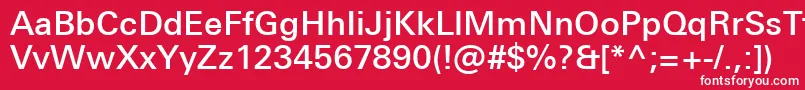 フォントUniversNextProMedium – 赤い背景に白い文字