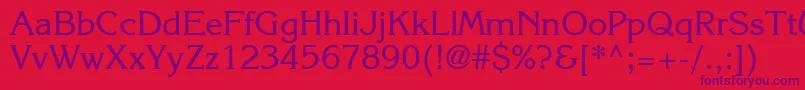 Karlajohnson5Regularsh Font – Purple Fonts on Red Background