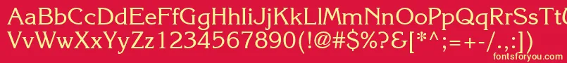 Karlajohnson5Regularsh Font – Yellow Fonts on Red Background