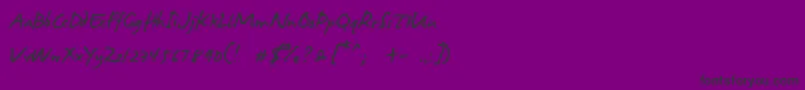 JamesFajardo-Schriftart – Schwarze Schriften auf violettem Hintergrund