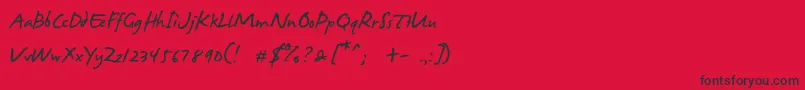 JamesFajardo Font – Black Fonts on Red Background