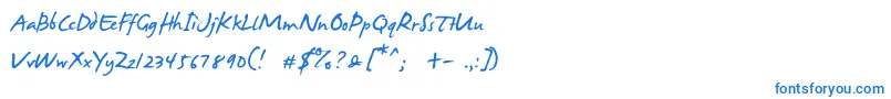 Czcionka JamesFajardo – niebieskie czcionki na białym tle