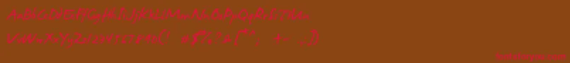 JamesFajardo Font – Red Fonts on Brown Background