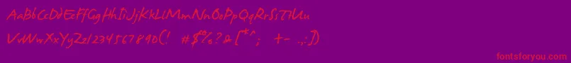 JamesFajardo Font – Red Fonts on Purple Background