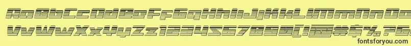 Turbochargechromeital Font – Black Fonts on Yellow Background