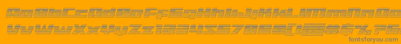 Turbochargechromeital Font – Gray Fonts on Orange Background