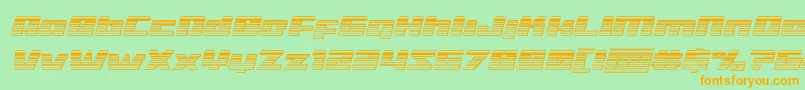 Шрифт Turbochargechromeital – оранжевые шрифты на зелёном фоне