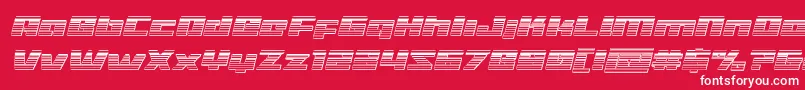 Turbochargechromeital Font – White Fonts on Red Background