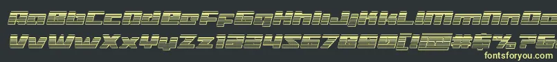 Turbochargechromeital Font – Yellow Fonts on Black Background