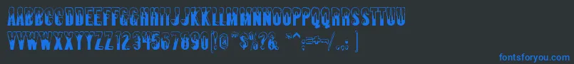 フォントAlmonte ffy – 黒い背景に青い文字