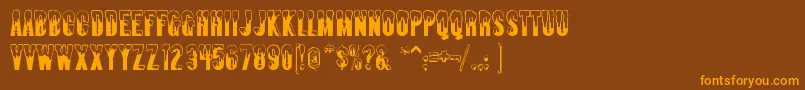 Almonte ffy Font – Orange Fonts on Brown Background