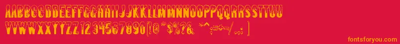 Almonte ffy Font – Orange Fonts on Red Background