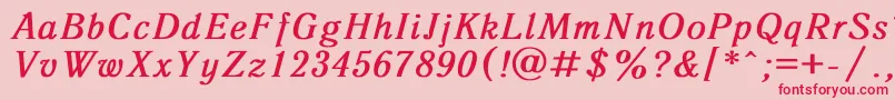 Czcionka Antiqua2 – czerwone czcionki na różowym tle