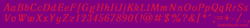 フォントAntiqua2 – 紫の背景に赤い文字