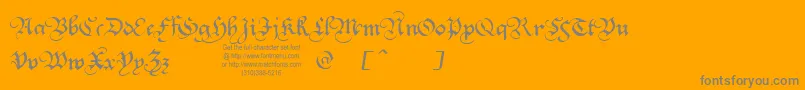 SquareTextTryout-Schriftart – Graue Schriften auf orangefarbenem Hintergrund