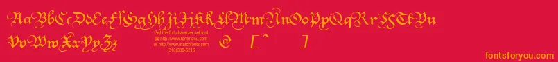 フォントSquareTextTryout – 赤い背景にオレンジの文字