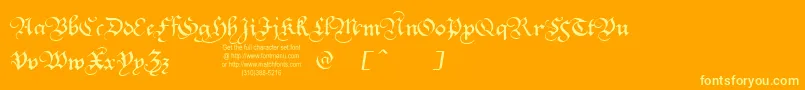 SquareTextTryout-Schriftart – Gelbe Schriften auf orangefarbenem Hintergrund