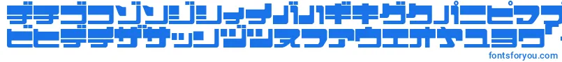 フォントEjecjup – 白い背景に青い文字