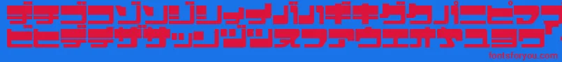 Ejecjup Font – Red Fonts on Blue Background