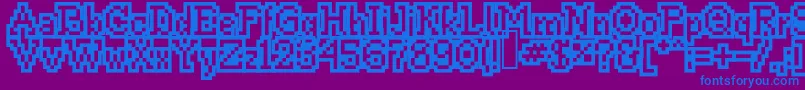 Шрифт Thissmackyoutlin – синие шрифты на фиолетовом фоне