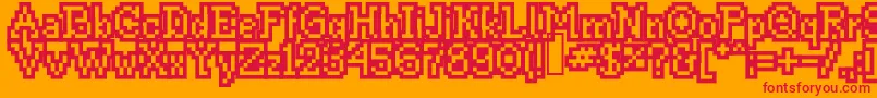 Thissmackyoutlin-Schriftart – Rote Schriften auf orangefarbenem Hintergrund