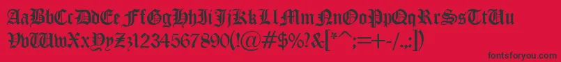 OldchristmasRegular Font – Black Fonts on Red Background