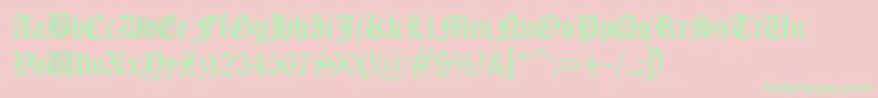 OldchristmasRegular Font – Green Fonts on Pink Background