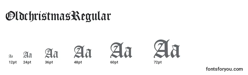 Размеры шрифта OldchristmasRegular