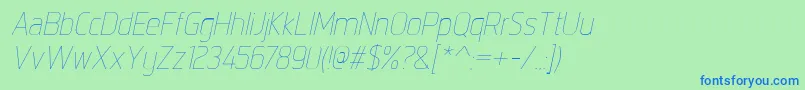 IntropolThinitalic Font – Blue Fonts on Green Background