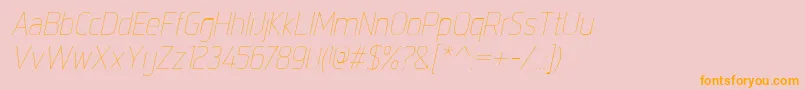 IntropolThinitalic Font – Orange Fonts on Pink Background