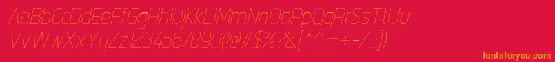 IntropolThinitalic Font – Orange Fonts on Red Background