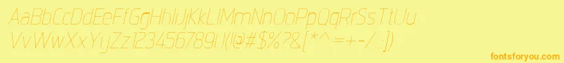 Police IntropolThinitalic – polices orange sur fond jaune