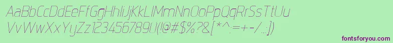 IntropolThinitalic Font – Purple Fonts on Green Background
