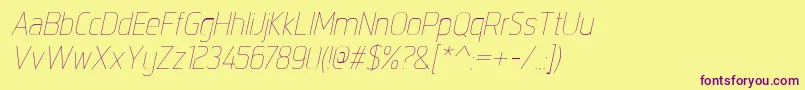 IntropolThinitalic Font – Purple Fonts on Yellow Background