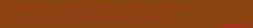 Czcionka IntropolThinitalic – czerwone czcionki na brązowym tle