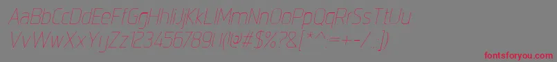 IntropolThinitalic Font – Red Fonts on Gray Background