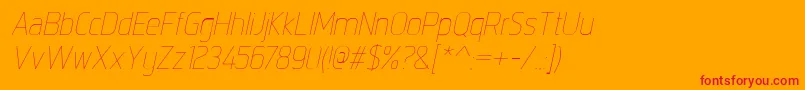 IntropolThinitalic-fontti – punaiset fontit oranssilla taustalla