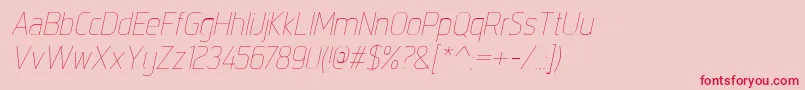 More about IntropolThinitalic Font IntropolThinitalic Font – Red Fonts on Pink Background