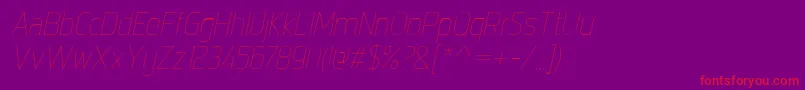 IntropolThinitalic Font – Red Fonts on Purple Background